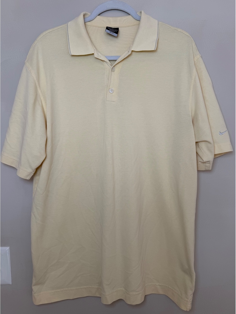 Nike Golf Dri-FIT Men's Light Yellow Solo Shirt Size XL